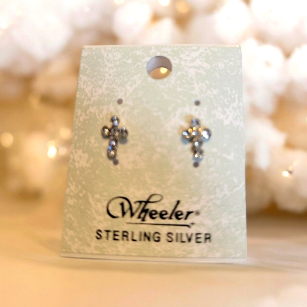 Sterling Silver Cross Earrings